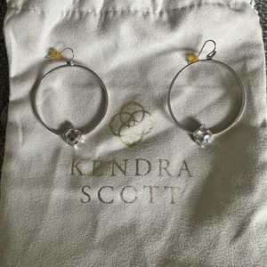 Kendra Scott Silver Hoops with Crystal Accents